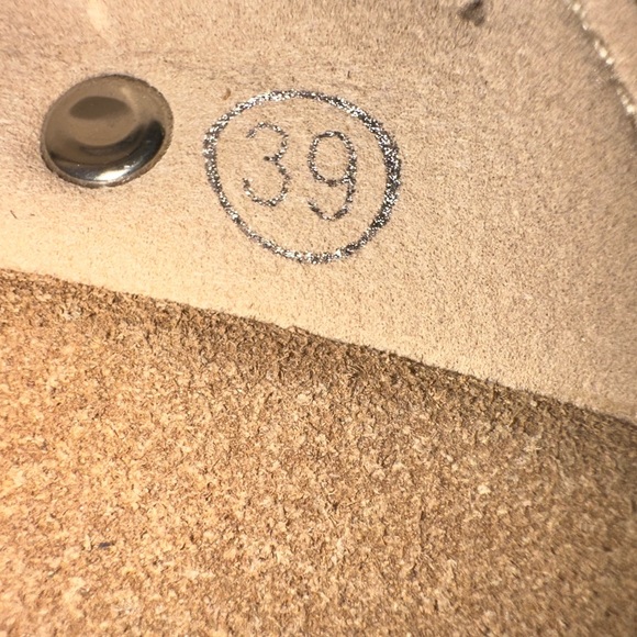 Beige Suede Buckle Slip-On Sandals size 39 (#49) - Picture 6 of 6